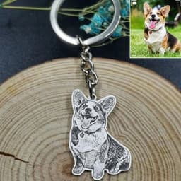 image-Personalized Pet Photo Necklace Engraved Pets Pendant Gifts Handmade Custom Dog Cat Keychain Memory Jewelry Picture Pendants