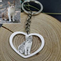 image-Personalized Pet Photo Necklace Engraved Pets Pendant Gifts Handmade Custom Dog Cat Keychain Memory Jewelry Picture Pendants