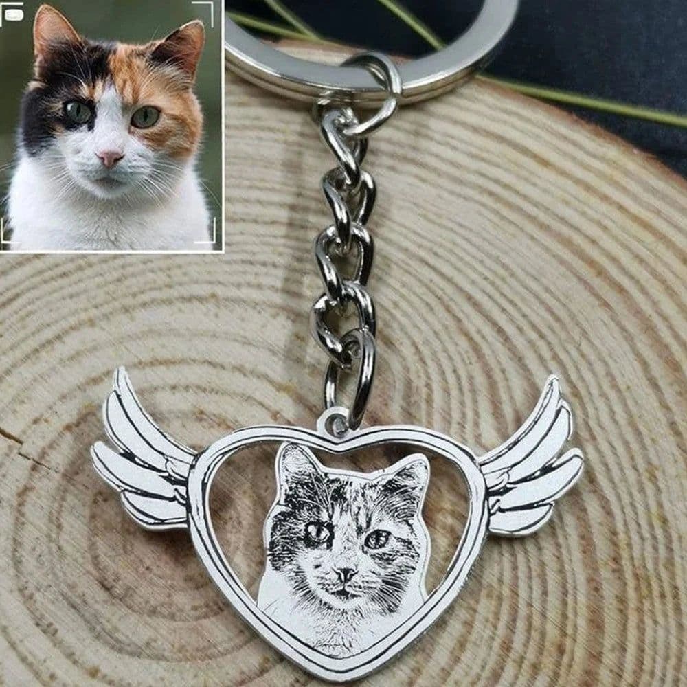 image-Personalized Pet Photo Necklace Engraved Pets Pendant Gifts Handmade Custom Dog Cat Keychain Memory Jewelry Picture Pendants