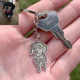 image-Personalized Pet Photo Necklace Engraved Pets Pendant Gifts Handmade Custom Dog Cat Keychain Memory Jewelry Picture Pendants
