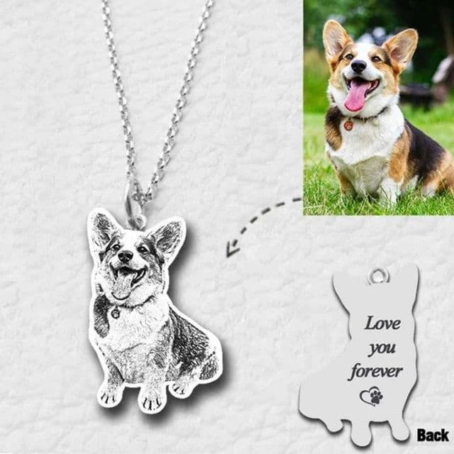 image-Personalized Pet Photo Necklace Engraved Pets Pendant Gifts Handmade Custom Dog Cat Keychain Memory Jewelry Picture Pendants