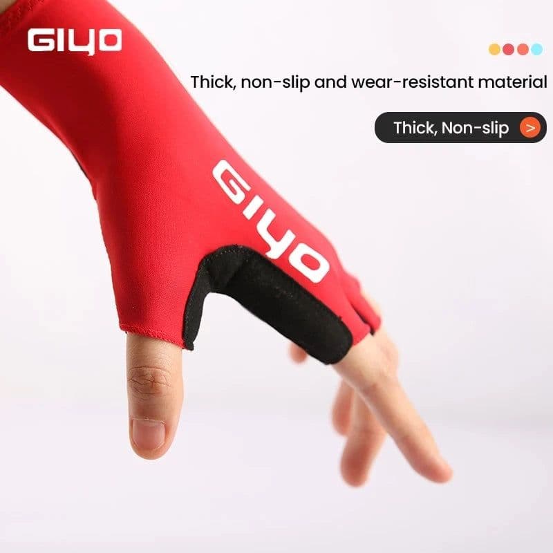 image-Giyo Half-finger Gloves Anti-slip Bicycle Mitten Lycra Fabric Men's Cycling Fingerless Gloves MTB Road Bike Summer Short Gloves