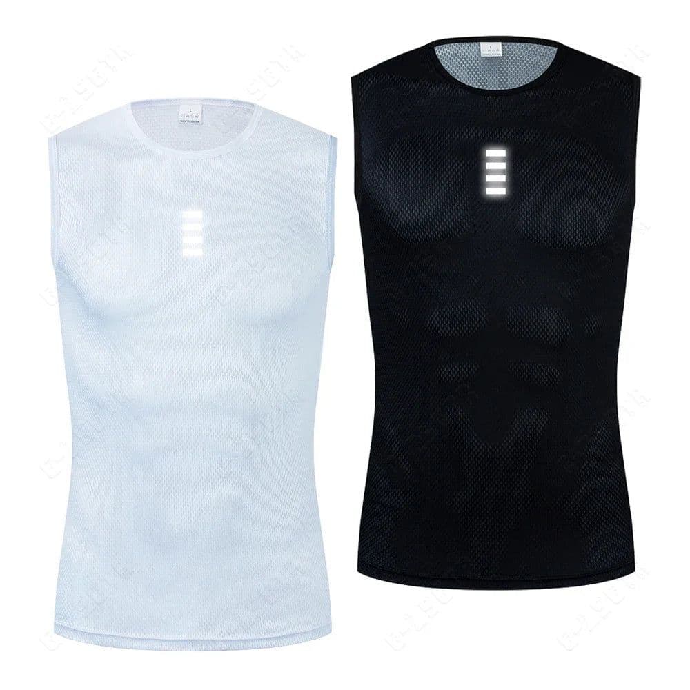image-Reflective Cycling Base Layers White Cycling Undershirt Quick Dry Vest Sport Underwear Tight Vest High Elastici Vest Bike Jersey