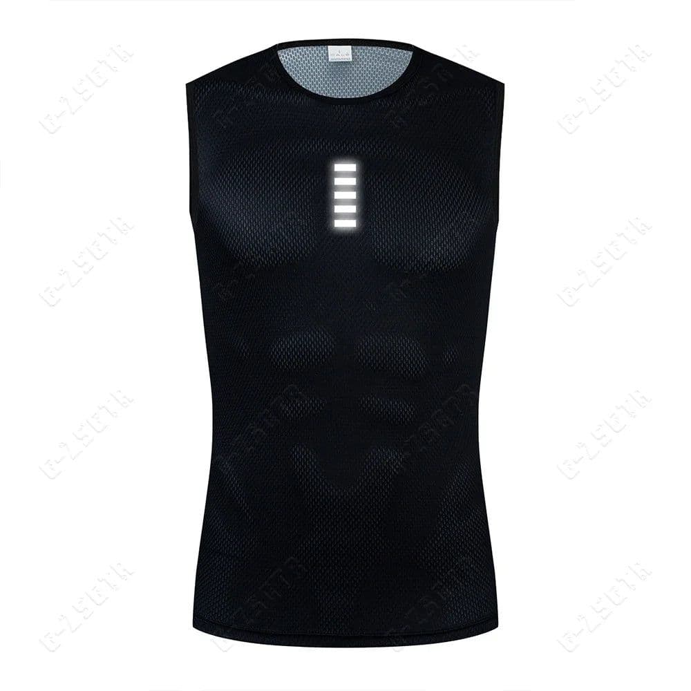 image-Reflective Cycling Base Layers White Cycling Undershirt Quick Dry Vest Sport Underwear Tight Vest High Elastici Vest Bike Jersey