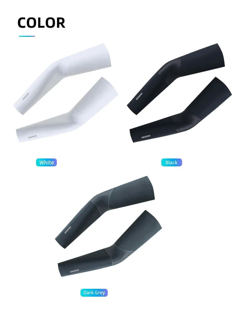 image-Ice Silk Arm Sleeves UV Sun Protection Arm Cuff for Outdoor Sport Cycling Running Basketball Fishing Golf Arms Cover Unisex