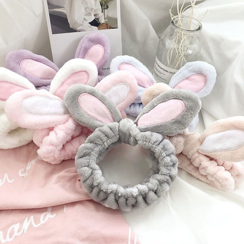 image-Three-Dimensional Rabbit Ears Face Wash Mask Headband Korean Hair Accessory (65 characters)