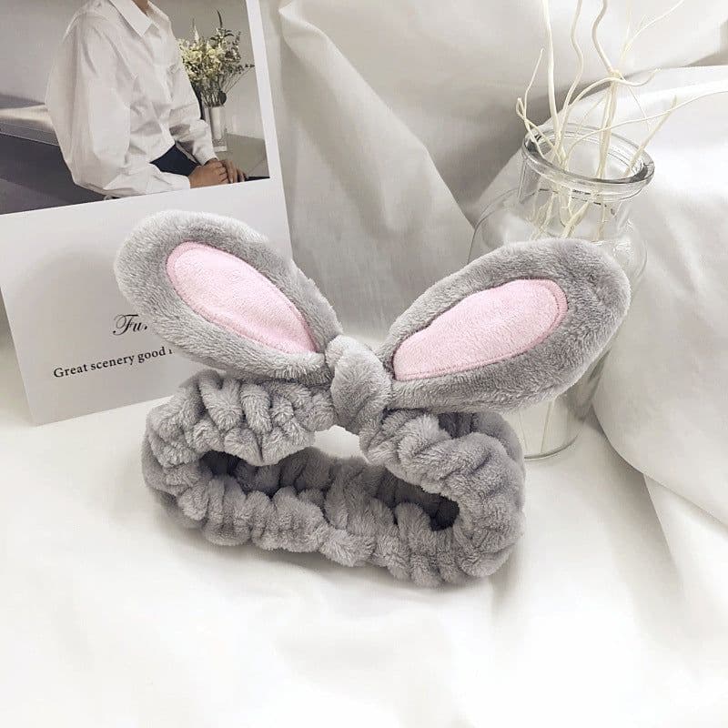 image-Three-Dimensional Rabbit Ears Face Wash Mask Headband Korean Hair Accessory (65 characters)