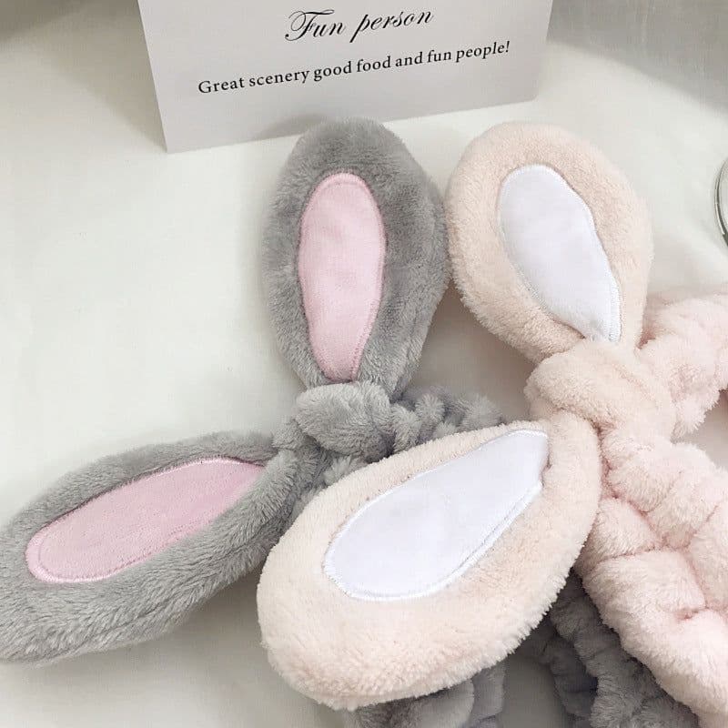 image-Three-Dimensional Rabbit Ears Face Wash Mask Headband Korean Hair Accessory (65 characters)