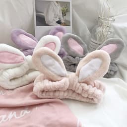 image-Three-Dimensional Rabbit Ears Face Wash Mask Headband Korean Hair Accessory (65 characters)