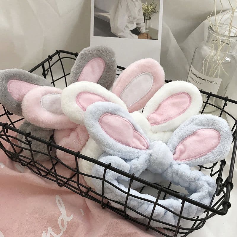 image-Three-Dimensional Rabbit Ears Face Wash Mask Headband Korean Hair Accessory (65 characters)