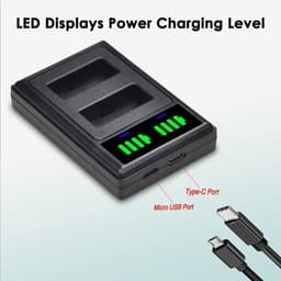 image-Batmax LP-E17 LPE17 LP E17 Camera Battery+NEW LED Dual USB Charger for Canon EOS R8 RP 200D 250D M3 M5 M6 750D 760D T6s 800D T8i