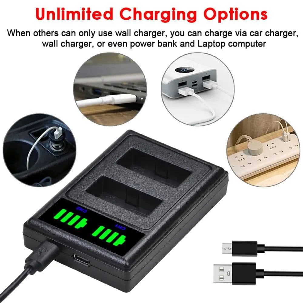 image-Batmax LP-E17 LPE17 LP E17 Camera Battery+NEW LED Dual USB Charger for Canon EOS R8 RP 200D 250D M3 M5 M6 750D 760D T6s 800D T8i