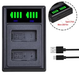 image-Batmax LP-E17 LPE17 LP E17 Camera Battery+NEW LED Dual USB Charger for Canon EOS R8 RP 200D 250D M3 M5 M6 750D 760D T6s 800D T8i