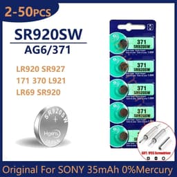 image-Original For SONY AG6 371 SR920SW LR920 SR927 171 370 L921 LR69 SR920 Button Batteries For Watch Toys Remote Cell Coin Battery