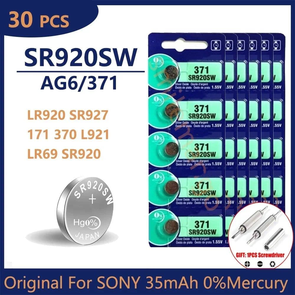 image-Original For SONY AG6 371 SR920SW LR920 SR927 171 370 L921 LR69 SR920 Button Batteries For Watch Toys Remote Cell Coin Battery