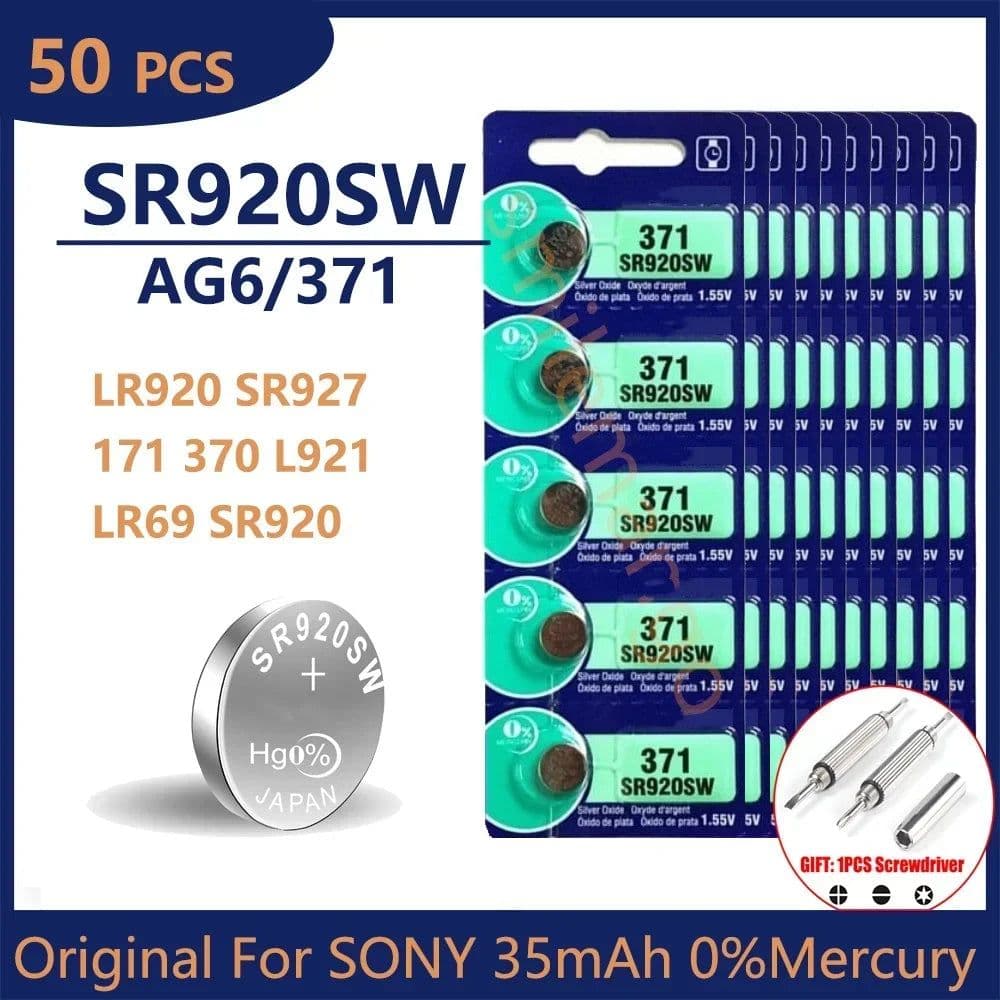 image-Original For SONY AG6 371 SR920SW LR920 SR927 171 370 L921 LR69 SR920 Button Batteries For Watch Toys Remote Cell Coin Battery