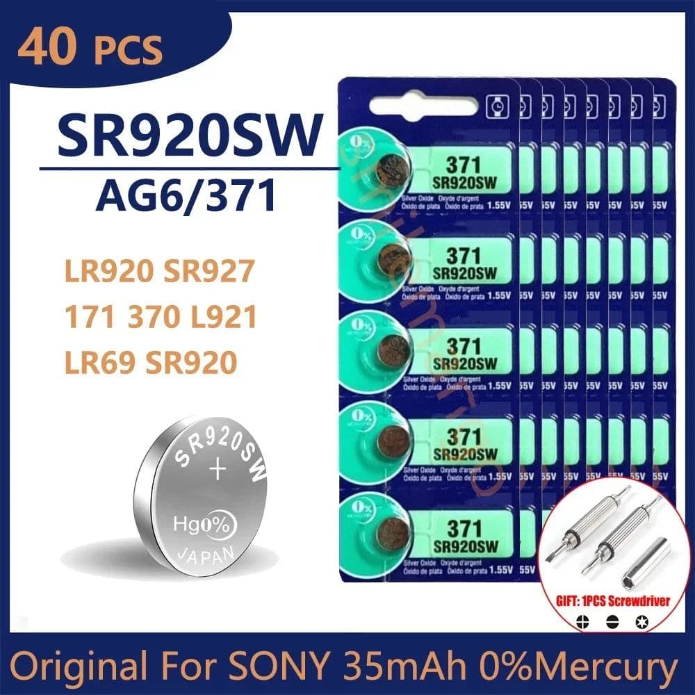 image-Original For SONY AG6 371 SR920SW LR920 SR927 171 370 L921 LR69 SR920 Button Batteries For Watch Toys Remote Cell Coin Battery