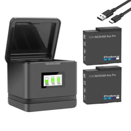 image-Battery For Insta360 Ace Pro +OLED Color Display Charger Case Battery Charge Storage Station For Insta360 Ace Pro Accessories