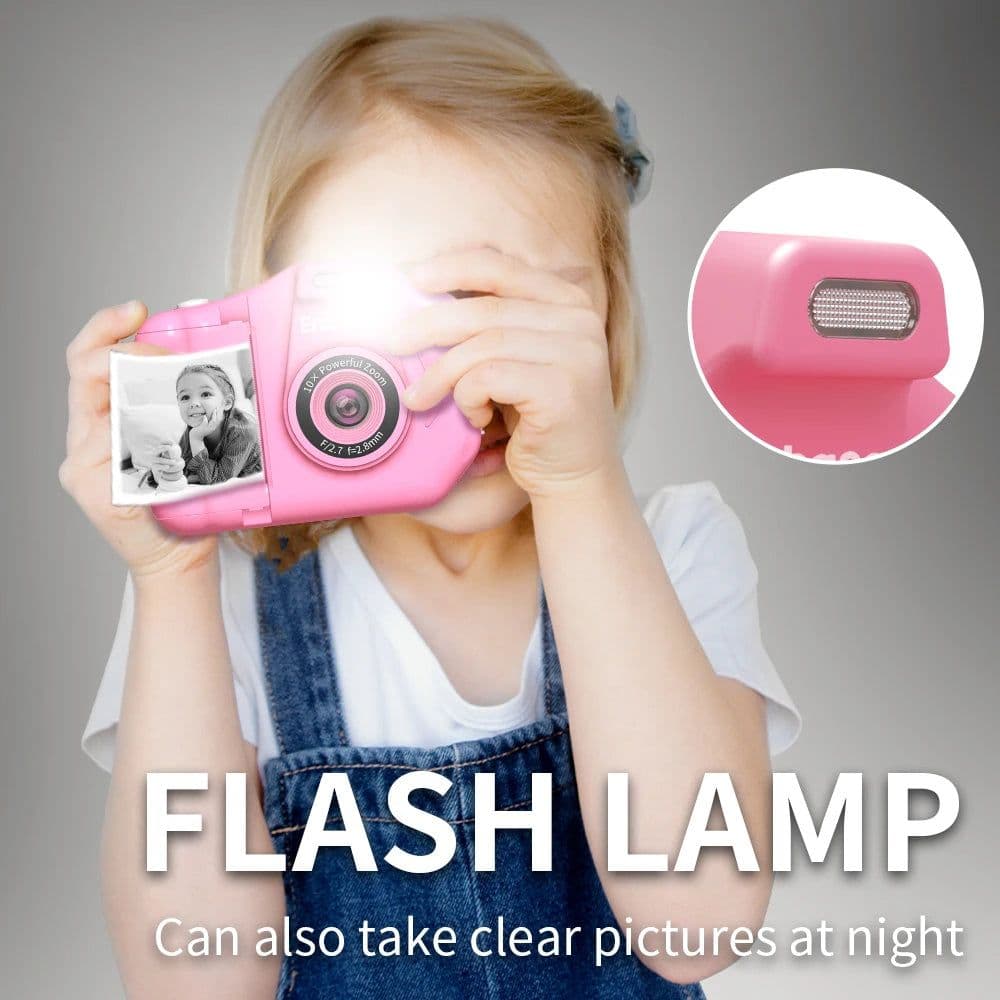 image-Selfie Children Instant Printing Camera 1080P Video HD Screen Child Camera Girls Boys Brithday Gift For 4-12 Years Kids