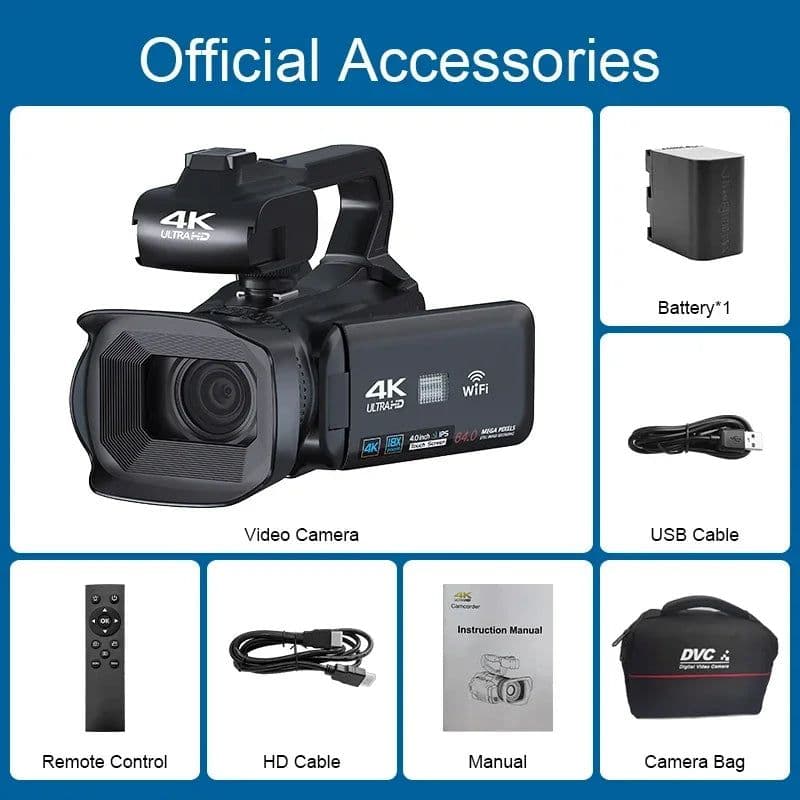 image-4k Camera Professional for Photography 18x Digital Zoom Full HD Camcorder Youtube Video Outdoor Live Streaming Cameras with Wifi