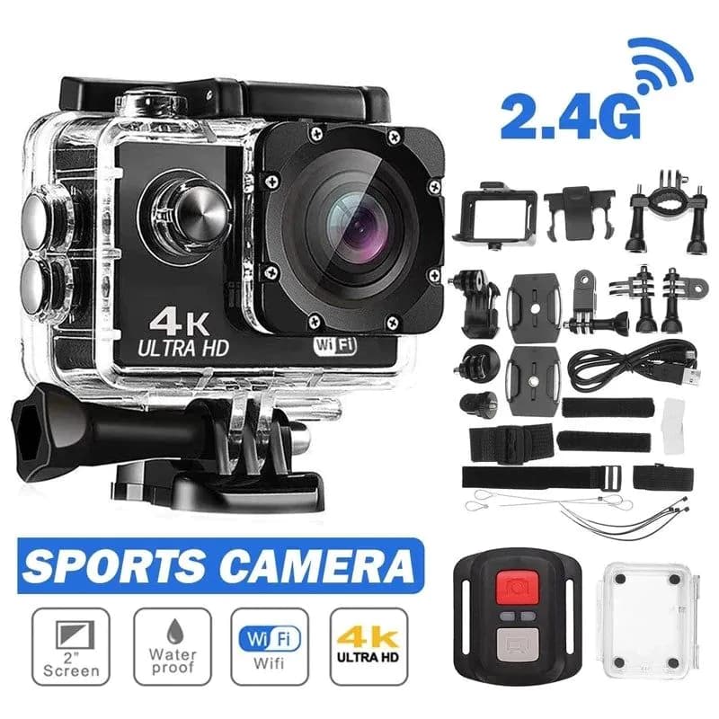 image-Ultra HD 4K Action Camera 1080P/30FPS WiFi 2.0-inch 170D Underwater Waterproof Helmet Video Recording Go Cameras Sports Cam Pro