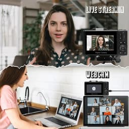 image-Compact Digital Photography Camera 4K 18X Digital Zoom Vintage Vlog Video Recorder YouTube 180° Flip Screen Selfile WiFi Web Cam