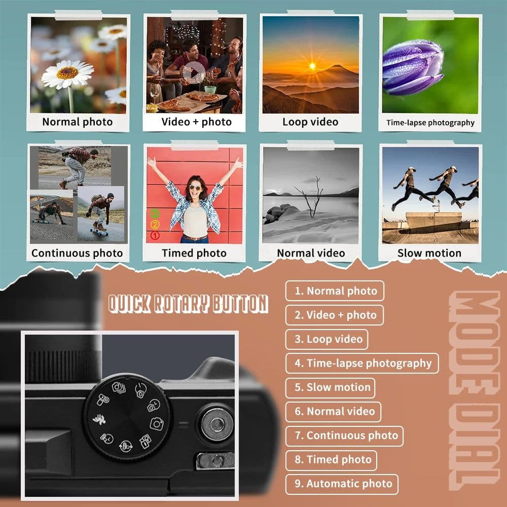 image-Compact Digital Photography Camera 4K 18X Digital Zoom Vintage Vlog Video Recorder YouTube 180° Flip Screen Selfile WiFi Web Cam
