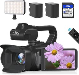 image-4K 60FPS Digital Video Camera 64MP Photography Youtube Vlog Camcorder For Live Stream Webcam 18X Zoom 4 Inch Rotate Touch Screen