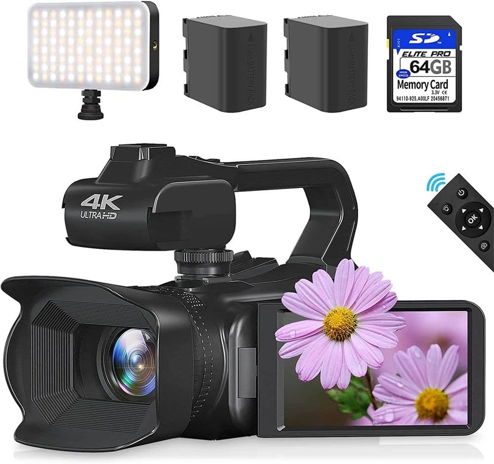 image-4K 60FPS Digital Video Camera 64MP Photography Youtube Vlog Camcorder For Live Stream Webcam 18X Zoom 4 Inch Rotate Touch Screen