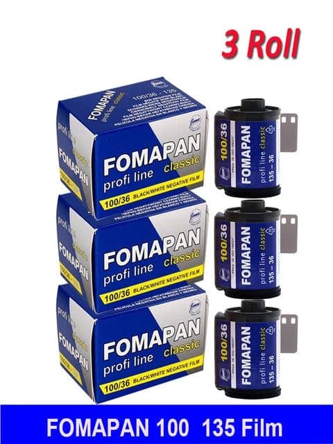 image-3ROLL NEW Fomapan Classic 100/200/400 135 Kinetoscope Move Films Classic Black And White Subpackage Rolls 36 Exposure Per Roll