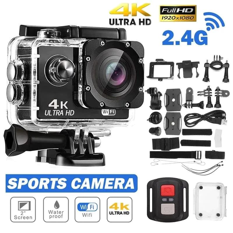 image-Ultra HD 4K Action Camera 1080P/30fps Underwater Waterproof Helmet Video Recording Cameras Wifi 2.4G Screen 2.0 Mini Sports Cam