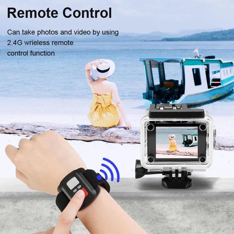 image-Ultra HD 4K Action Camera 1080P/30fps Underwater Waterproof Helmet Video Recording Cameras Wifi 2.4G Screen 2.0 Mini Sports Cam