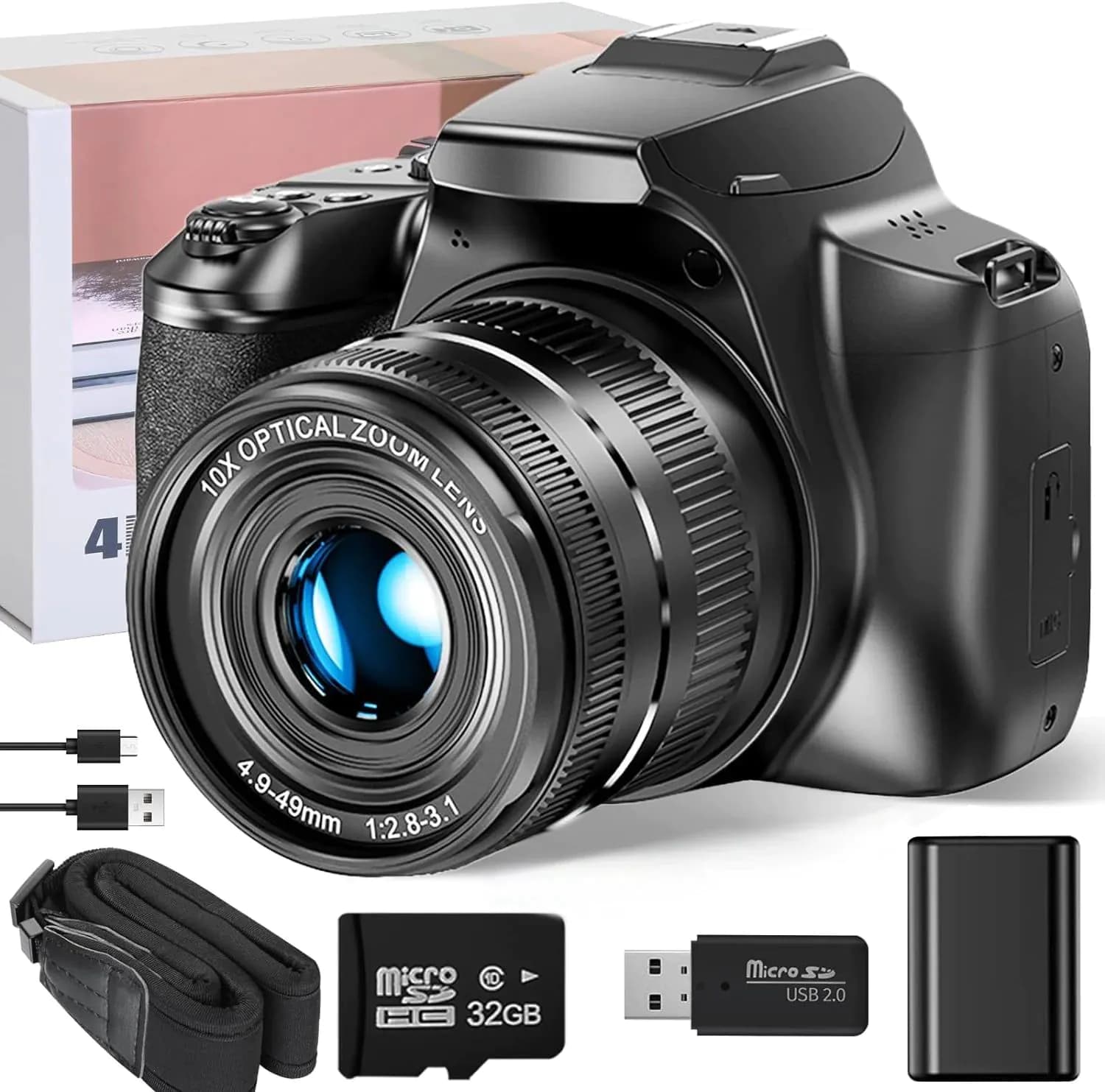 image-G-Anica Digital Camera, 4k&64MP Cameras for Photography ,Video Camera,40X zoom Camera for YouTube with Flash, WiFi & HDMI Output