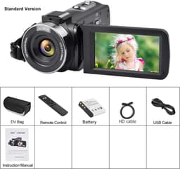image-Full HD 8k Professional Video Camera 48MP WiFi Camcorder Digital 16X Zoom Streaming Auto Focus Cam