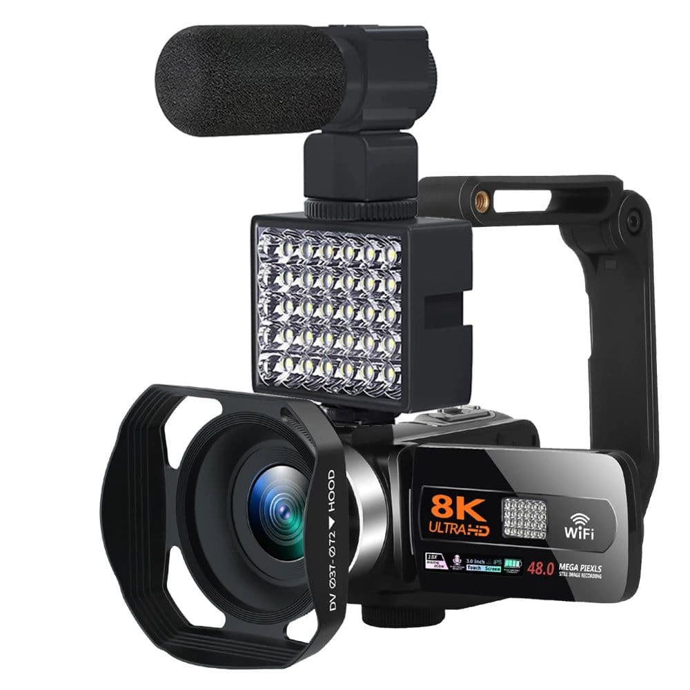 image-Full HD 8k Professional Video Camera 48MP WiFi Camcorder Digital 16X Zoom Streaming Auto Focus Cam