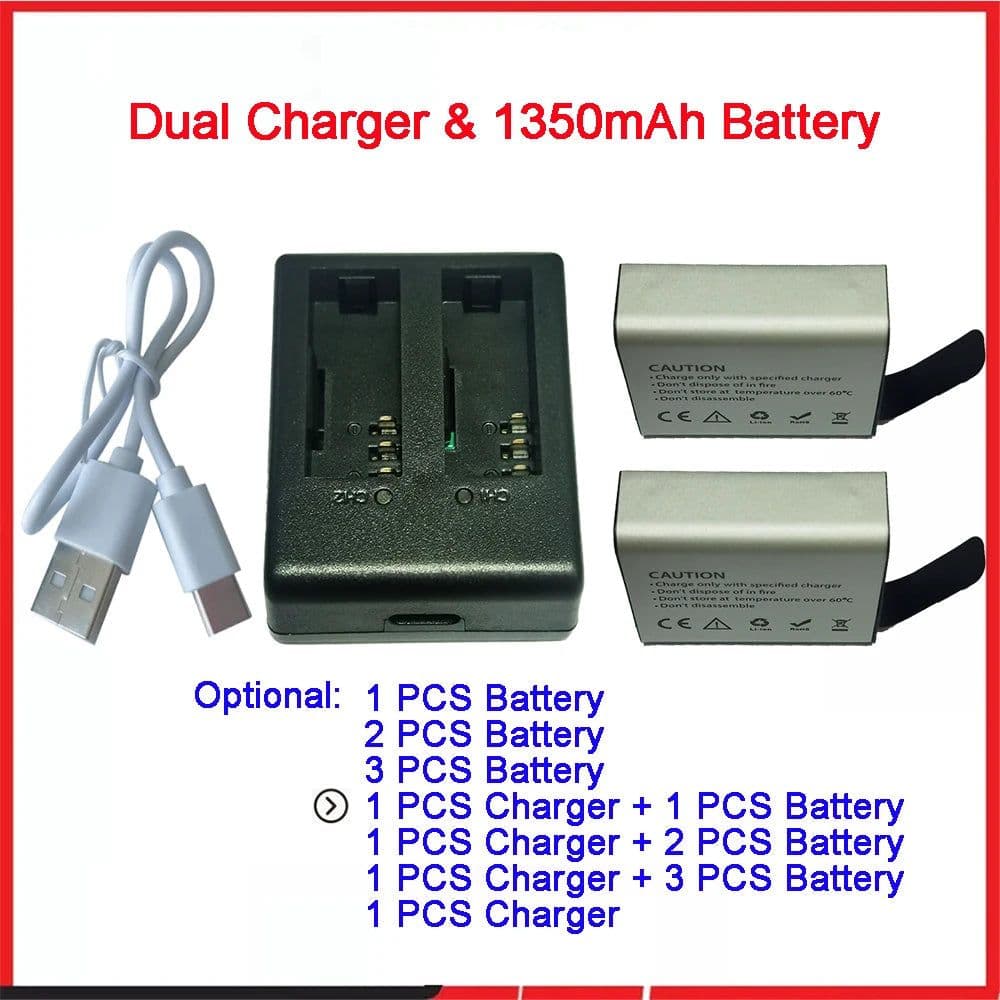 image-1050/1350 MAH Large Capacity Lithium Battery For Waterproof Sport Camera Action Camera Battery Life 1-3 Hours