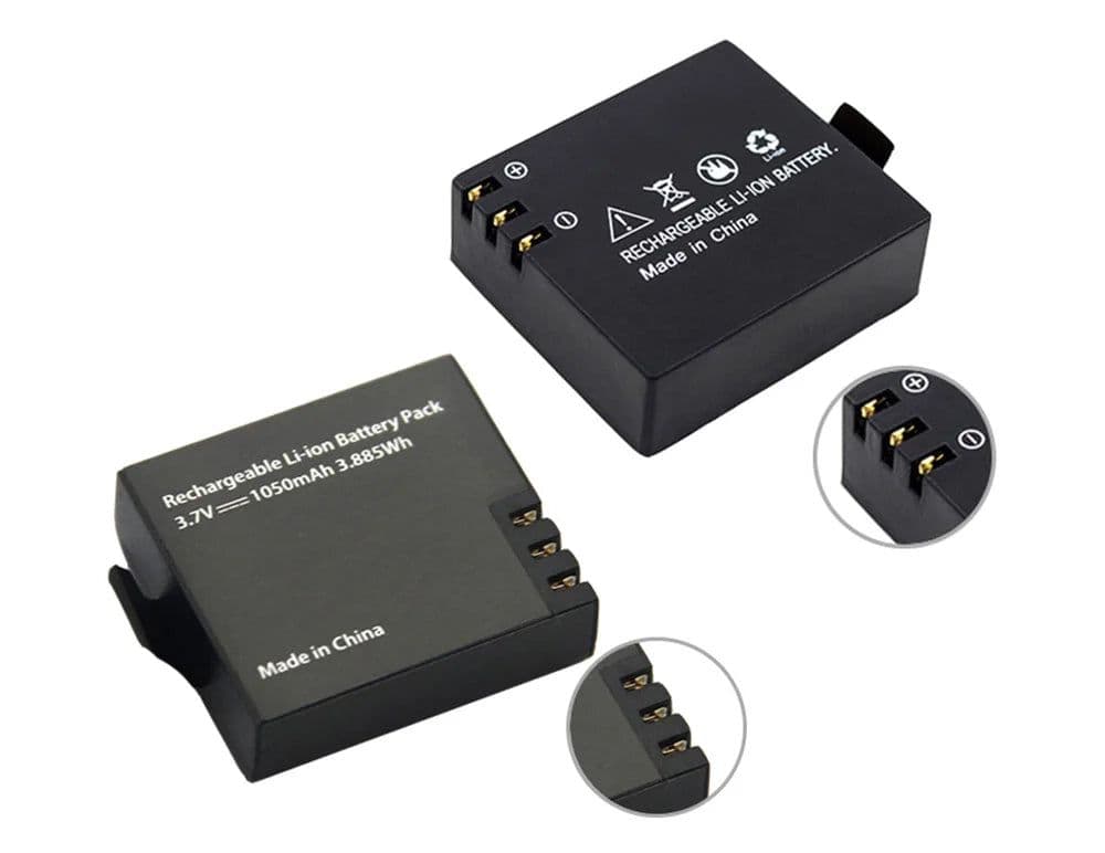 image-1050/1350 MAH Large Capacity Lithium Battery For Waterproof Sport Camera Action Camera Battery Life 1-3 Hours
