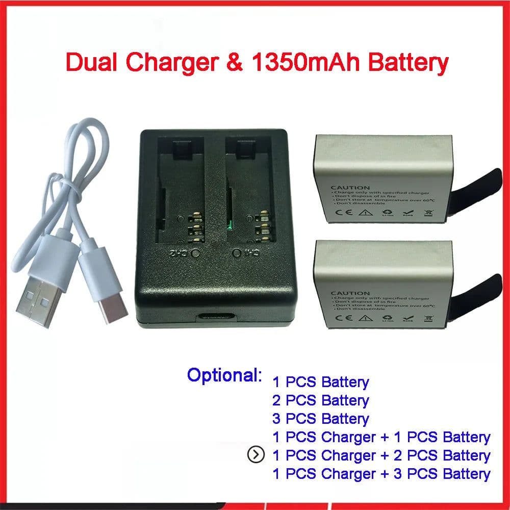 image-1050/1350 MAH Large Capacity Lithium Battery For Waterproof Sport Camera Action Camera Battery Life 1-3 Hours