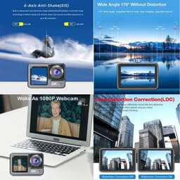 image-Action Camera F6W Wireless Mic 5K 4K60FPS 48MP 2.2" Touch LCD EIS Dual Screen Wi-Fi 170D Waterproof 30M 8X Zoom Sports Camera