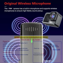 image-Action Camera F6W Wireless Mic 5K 4K60FPS 48MP 2.2" Touch LCD EIS Dual Screen Wi-Fi 170D Waterproof 30M 8X Zoom Sports Camera