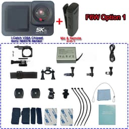 image-Action Camera F6W Wireless Mic 5K 4K60FPS 48MP 2.2" Touch LCD EIS Dual Screen Wi-Fi 170D Waterproof 30M 8X Zoom Sports Camera