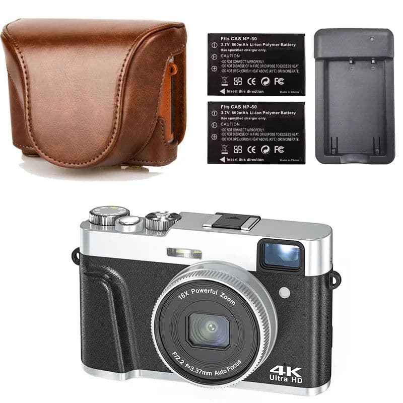 image-4K Digital Camera Auto Focus 48MP Vlogging Camera for YouTube and Anti-Shake Video Camera Autofocus with Viewfinder Flash & Dial
