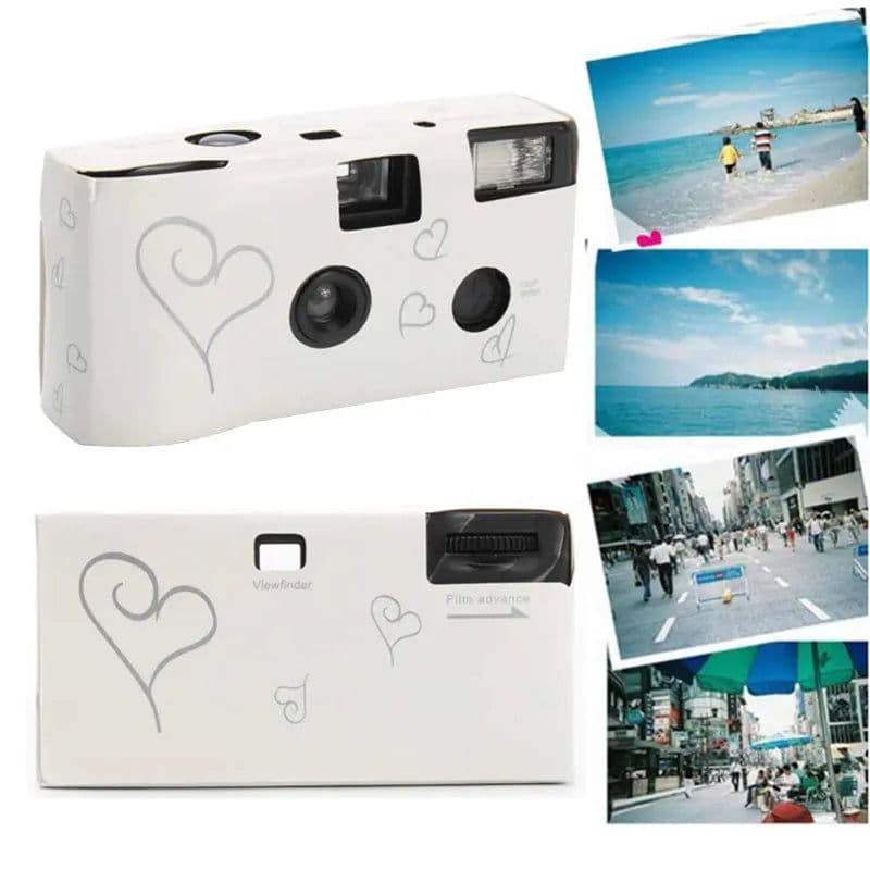 image-Disposable Camera Wedding 35mm Single Use Film Camera with Flash One Time Use Camera for Travel Camp Party Christmas Gifts