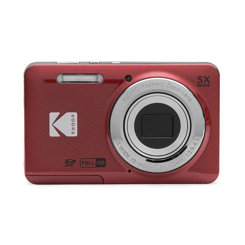 image-KODAK PIXPRO FZ55-RD 16MP Digital Camera 5X Optical Zoom 28mm Wide Angle 1080P Full HD Video 2.7" LCD Vlogging Camera