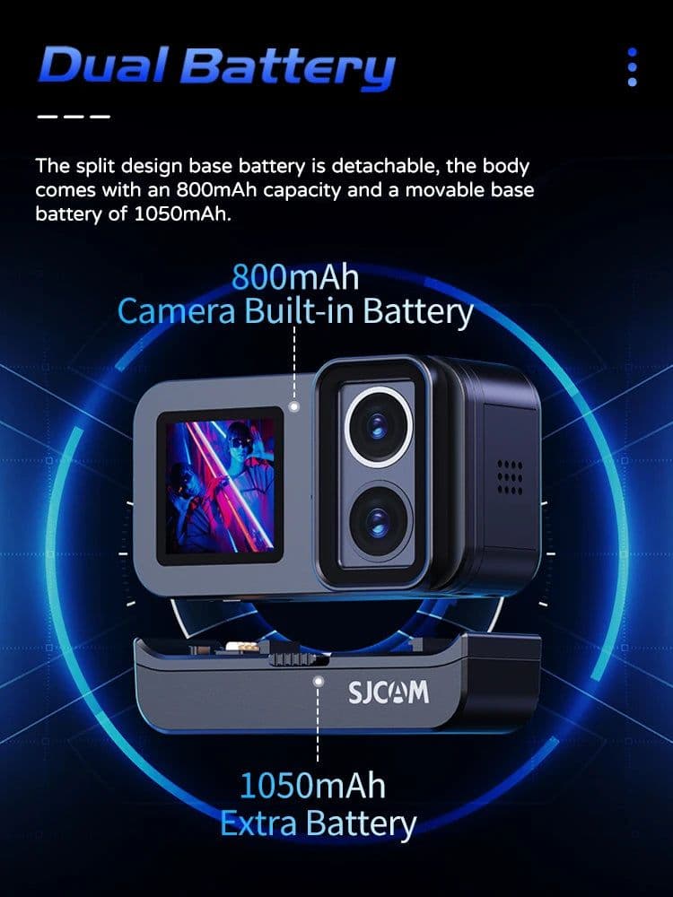 image-SJCAM SJ20 Dual cameras Dual Lens 4K Action Camera Waterproof 5G WiFi Touch Screen action cam camera sport helmet New In 2024