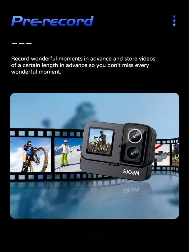 image-SJCAM SJ20 Dual cameras Dual Lens 4K Action Camera Waterproof 5G WiFi Touch Screen action cam camera sport helmet New In 2024