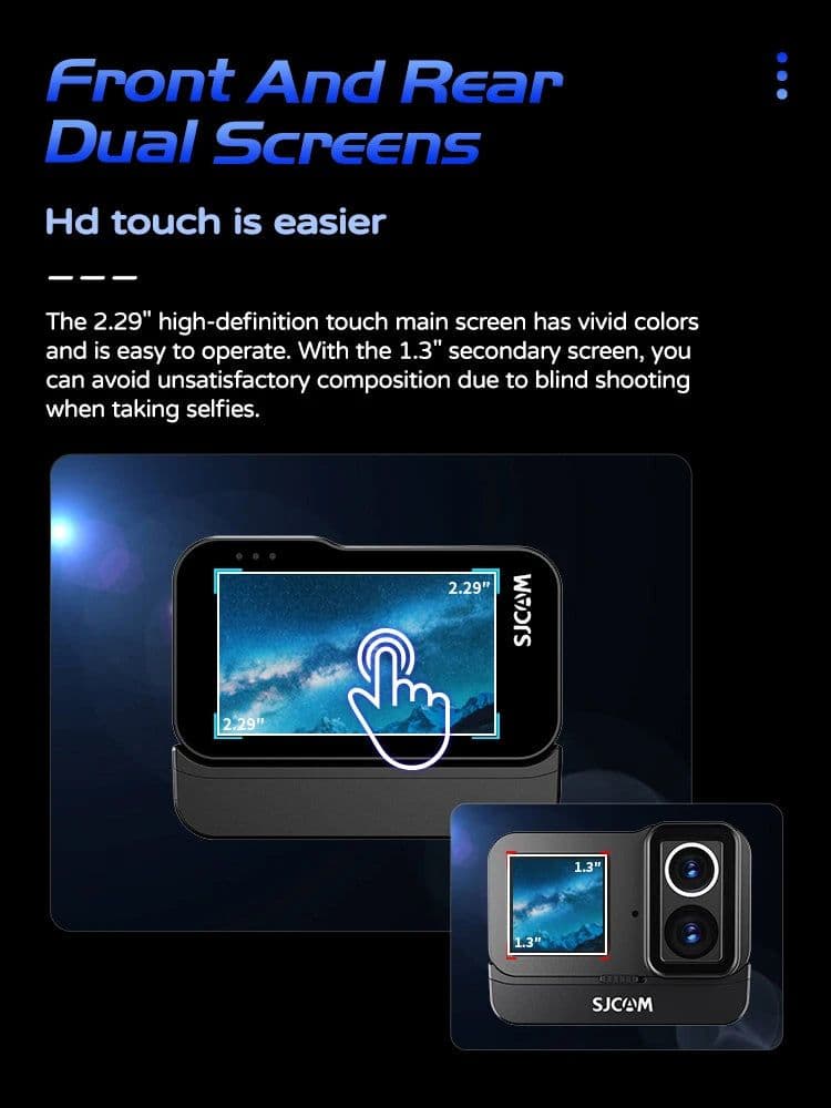 image-SJCAM SJ20 Dual cameras Dual Lens 4K Action Camera Waterproof 5G WiFi Touch Screen action cam camera sport helmet New In 2024