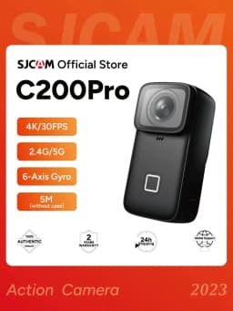 image-SJCAM C200 Pro 4K Action Camera with Portable Body 5M Waterproof FHD 6-Axis GYRO Video Body 5G WiFi Night Vision Sports DV