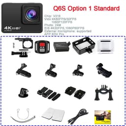 image-Q6S Action Camera Ultra HD 4K/60fps 24MP WiFi 2" IPS Screen170D Underwater 30M Anti-Shake With Sony 386 Lens Helmet Video Camera