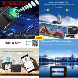 image-Q6S Action Camera Ultra HD 4K/60fps 24MP WiFi 2" IPS Screen170D Underwater 30M Anti-Shake With Sony 386 Lens Helmet Video Camera
